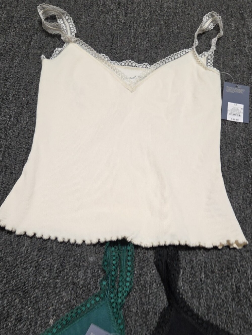 (#1C) Universal Thread Lace-Trim Tank Tops - Black, Teal, Cream - Picture 7 of 9